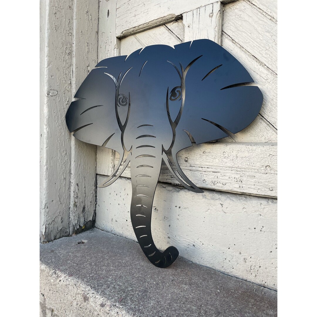 Metal Elephant Wall Art, Elephant Metal Decor, Metal Elephant Head