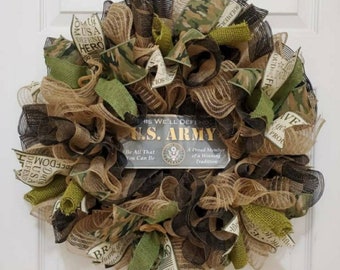 Army Wreath Deco Mesh
