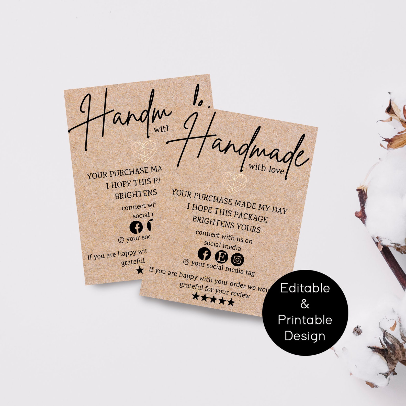 Handmade Printable Business Cards