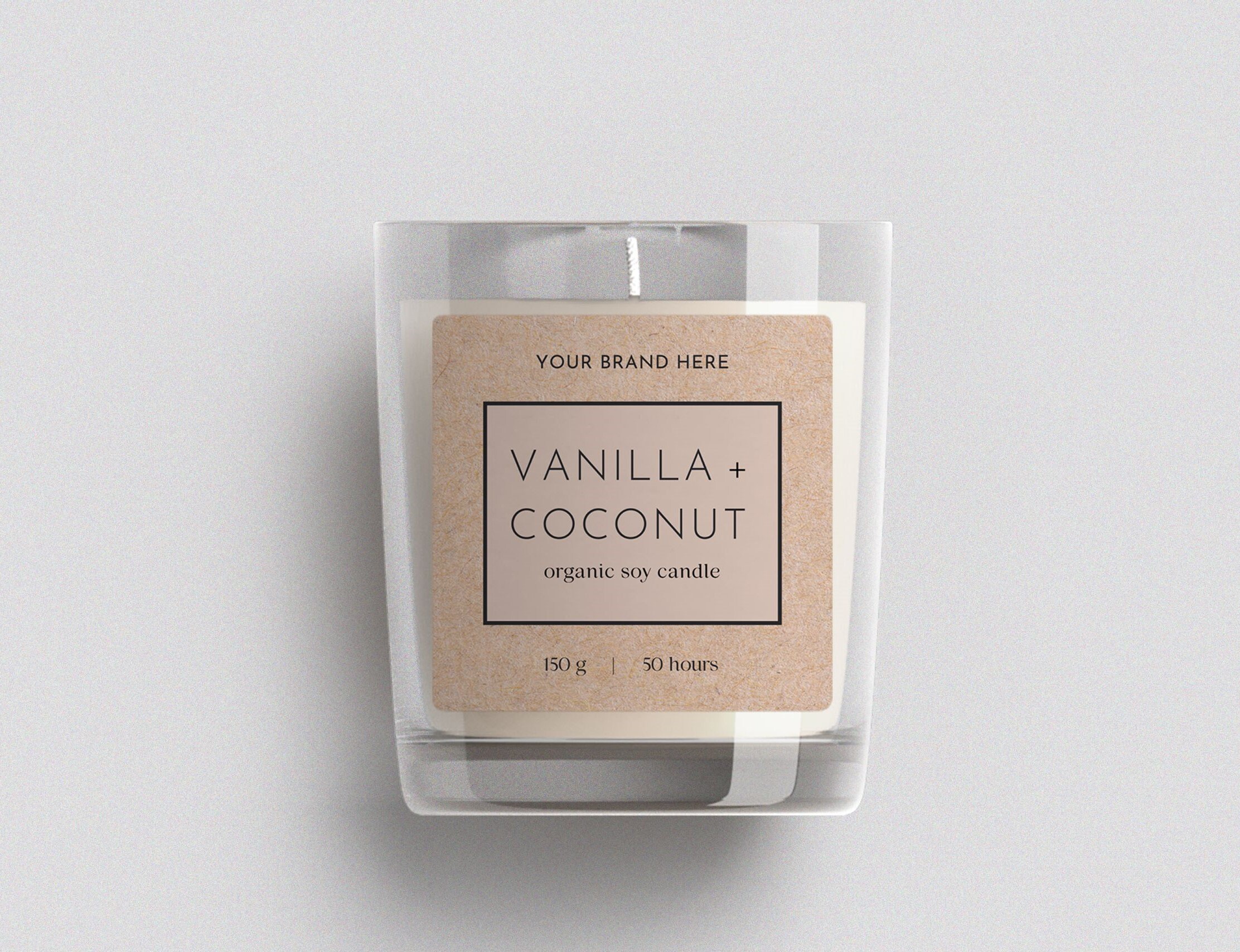 Kraft Candle Labels Candle Label Template Candle Label Etsy