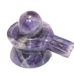 Shivling Sphatik Statue Shiv Lingam Amethyst Hindu Religious Pooja  B217