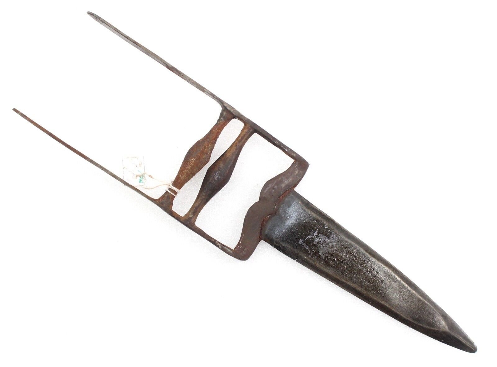 Antique Indian Hand Carved Big Iron Knife Old Original Solid Iron Knife  Khanjar Vintage Unique Shape Iron Blade Wooden Handle Knife Katar 