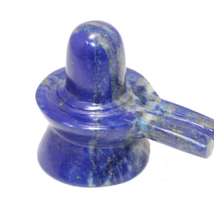 Shivling Sphatik Statue Shiv Lingam Blue Lapis Lazuli Hindu Religious Pooja B220