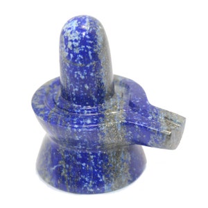 Shivling Sphatik Statue Shiv Lingam Blue Lapis Lazuli Hindu Religious Pooja B219