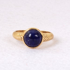 Lapis Lazuli Ring, Dainty Ring, 18k Gold Lapis Lazuli Ring, Gift For Her, Promise Ring, Trendy Ring, Lapis Lazuli Jewelry, Valentine Gifts