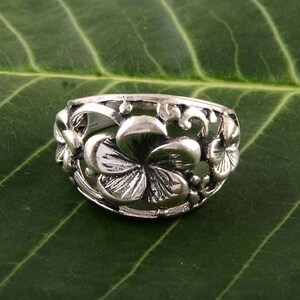Antique Floral Silver Ring | Nature-Inspired Ring | Handmade Oxidized Silver Jewelry | Botanical Statement Ring for Women