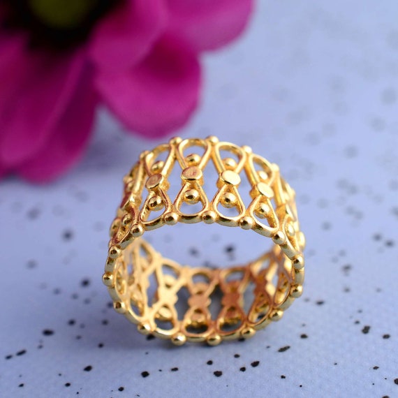 Gold Ladies Challa Ring - Dazzle Accessories