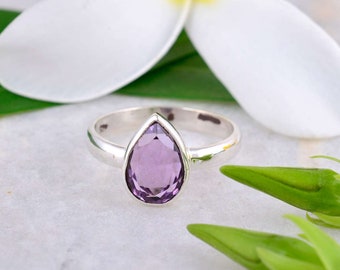 Amethyst Gemstone Ring, sterling silver amethyst ring, amethyst jewelry, gemstone jewelry, dainty ring, minimalist ring, promise ring