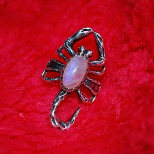 Scorpion Ring,Moonstone Gemstone Ring,925 Silver Ring,Statement Ring,Personalized Gift,Animals Ring,Wedding Gift,Scorpion Jewelry,Boho Rings