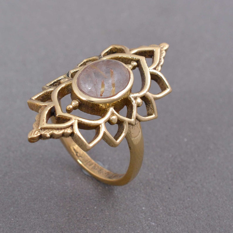 Moonstone Gemstone Ring,Gemstone Ring,Brass Ring,Handmade Ring,Statement Ring,Mes/'s Ring,Women ring,Gift For Her,Boho Ring,Vintage Jewelry