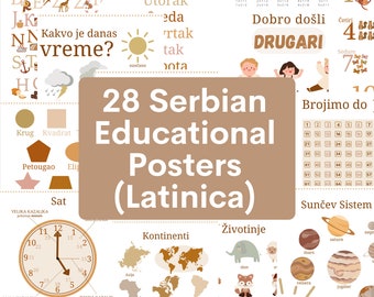28 poster educativi neutrali serbi in Latinica