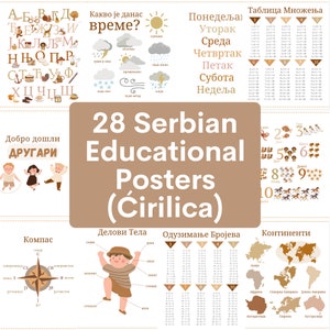 28 carteles educativos neutrales serbios en Cirilica