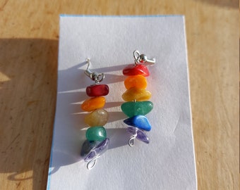 Pride crystal chip earrings