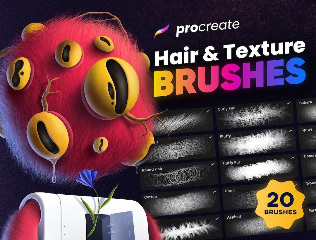 Hair & Texture Brushes for Procreate Etsy
