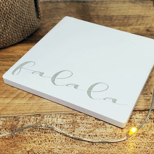 Christmas Ceramic Coaster,Falala Holiday Drink,Reindeer Silhouette Xmas Laser Engraved Gift,String Lights Decor,Wedding,Birthday,Anniversary
