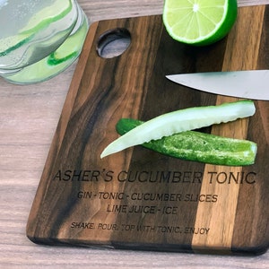 Gin Board, Herb Board, Mini Wood Board, Drink Gift, Bar Accessoires, Prep Board, Housewarming Gift, Vaderdag Gift, Gepersonaliseerde verjaardagscadeau