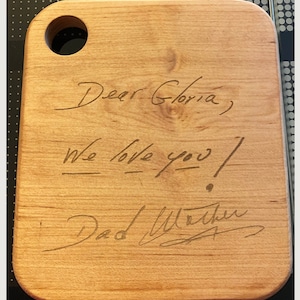 Mini tableau de mémoire, cadeau de maman, cadeau de grand-parent, cadeau de papa, dessin d’enfants, note manuscrite gravée, art gravé, cadeau gravé au laser, panneau de travail en bois