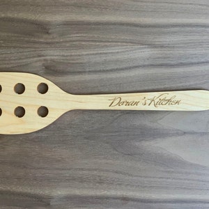 Wooden Spatula Multiple Holes,Laser Engraved,Personalized Utensil,Kitchenware,Kitchen Accessories,Gifts For Bakers,DIY Basket,Wooden Utensil