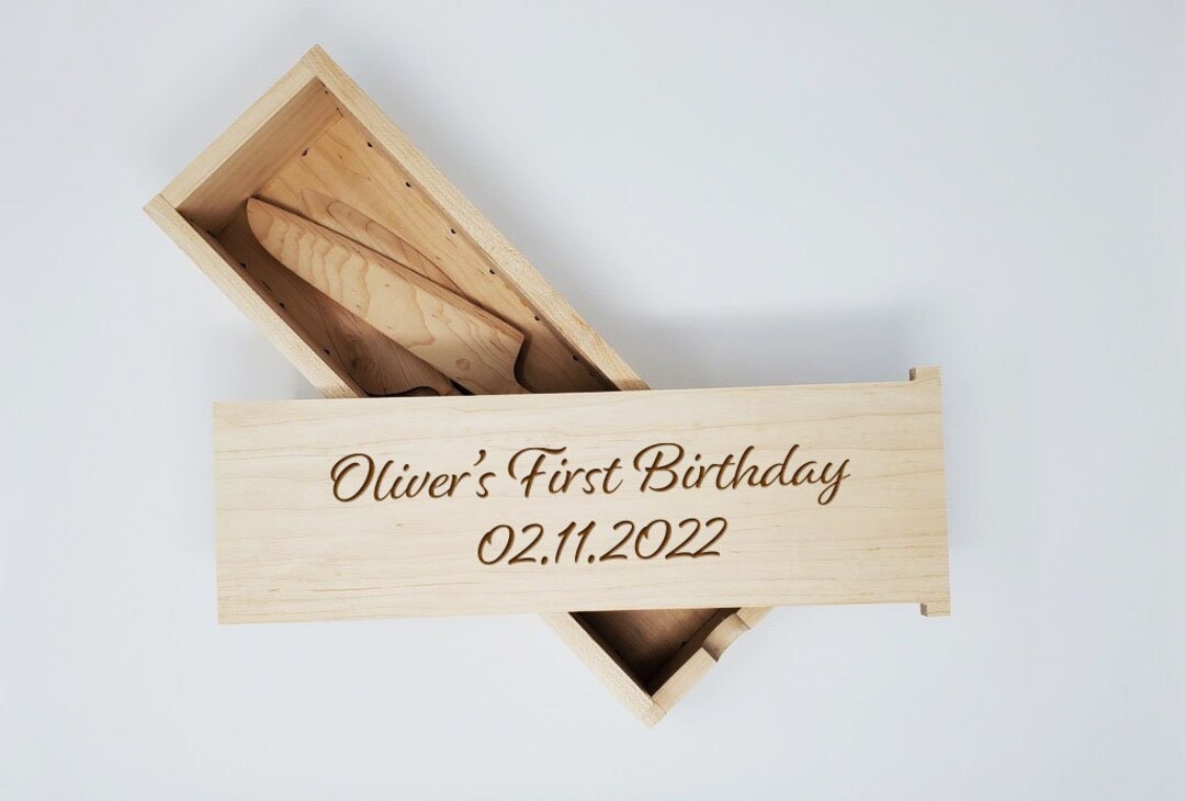 Cake Serving Set Box, Birthday Wooden Box, First Birthday Cake Set