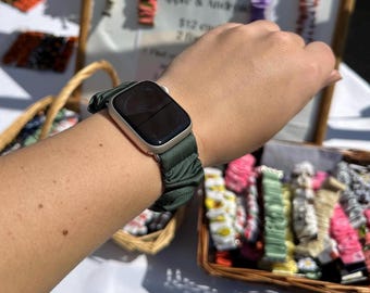 Satin Scrunchie Watch Band for Apple Watch - Stretchy Comfortable Replacement Watch Band