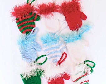 Christmas Mitten Gift Card Holder Ornament - Mini Knit Ornament