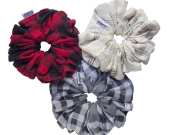 Flannel Oversized Scrunchie - Extra Large - Hair Accessory - Elastic