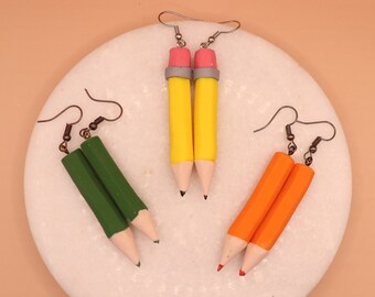 Pencil earrings | teacher gift idea | Art Teacher Earring | Teacher Appreciation | Jewelry For Teachers | Gift For Teacher From Student