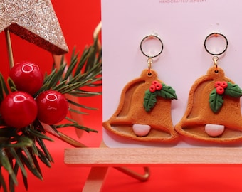 Jingle Bell Earrings | Christmas Earrings | Christmas Bell Earrings | Gold Christmas Earrings