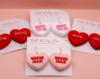 Bridesmaid Gifts, Hens Party Decorations, Bachelorette Party Favors, Maid of Honor gifts, Bridal Party Earrings, Bride to be earrings