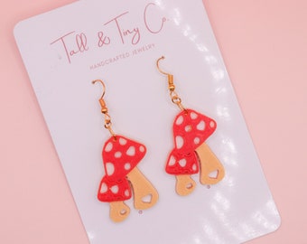 Mushroom Earrings  — Pick your colour!