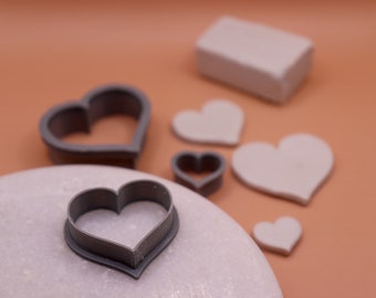 Love Heart Clay Cutter Set,  Heart Polymer Clay Cutter, Heart Cookie Cutter, Heart Fondant Cutter, Love Shape Clay Cutter, Valentines Cutter
