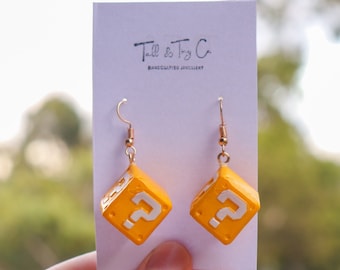 Gaming Earrings | Question Mark earring |  anime earring | Novelty earring | 90's Earrings | Video Game Earrings | Dress up Earrings |