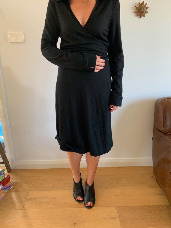 Bloomingdales 100% Wool Wrap Dress