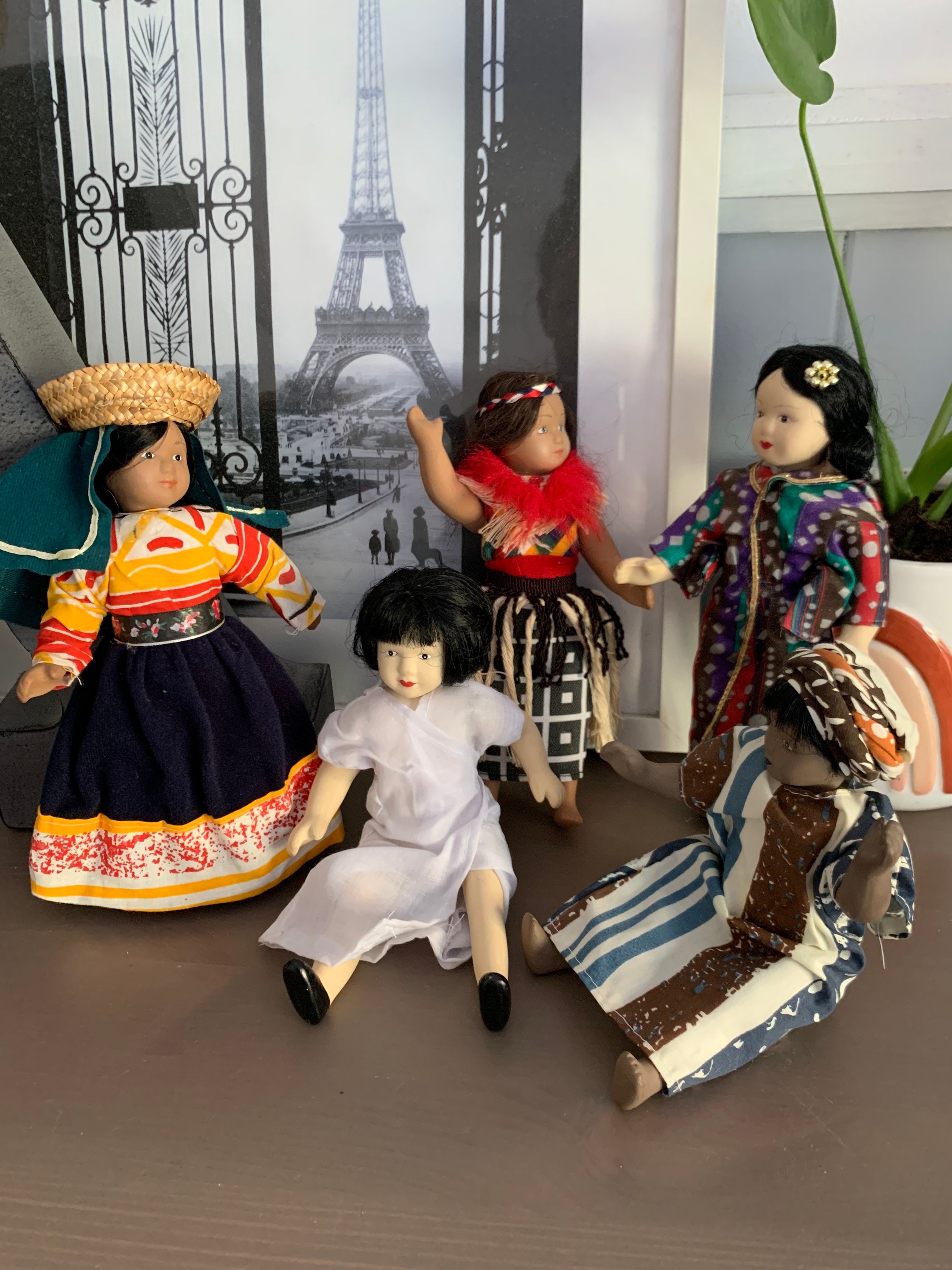 Set of five Vintage Porcelain Dolls From Different Ethnicities Etsy