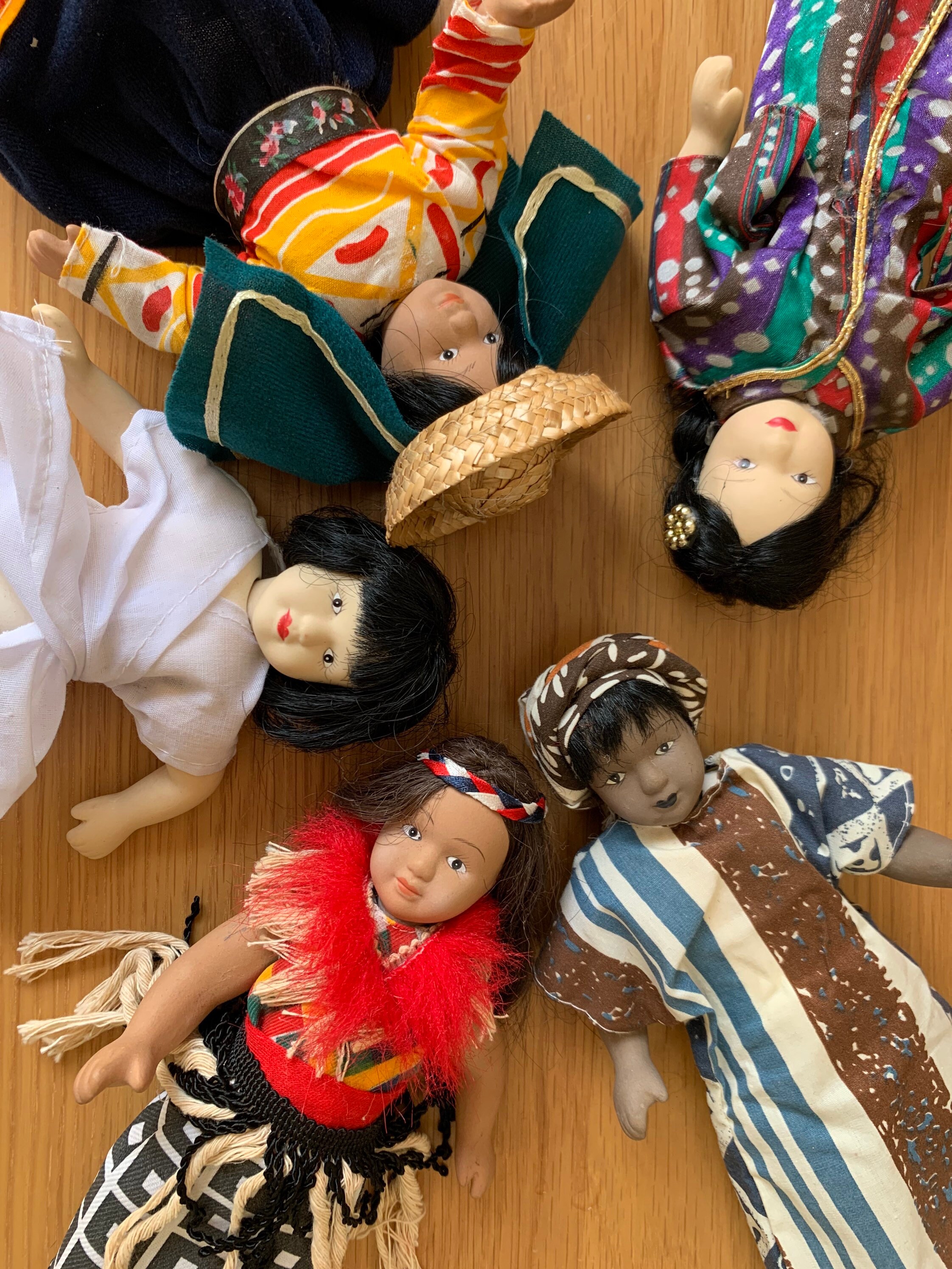 Set of five Vintage Porcelain Dolls From Different Ethnicities Etsy