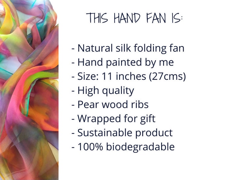 Éventail en soie luxueux peint à la main avec des cercles violets modernes image 8