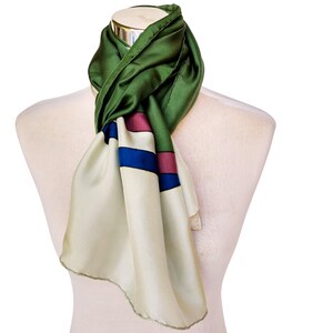 Hand Painted Silk Scarf 150x45 cm (59x18 in) – Men&#39;s Abstract Natural Silk Accessory – Elegant Gift for Stylish Man or Unisex Wear