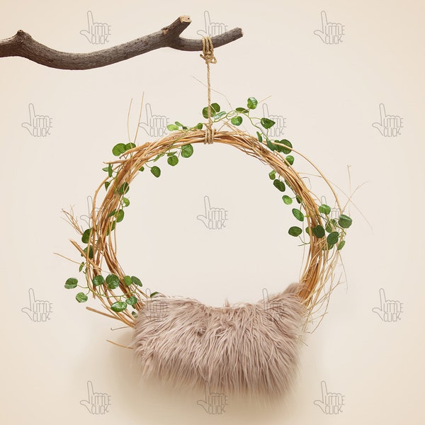 Bird nest - Newborn baby digital backdrop prop, nest, natural, twigs, branch, vintage