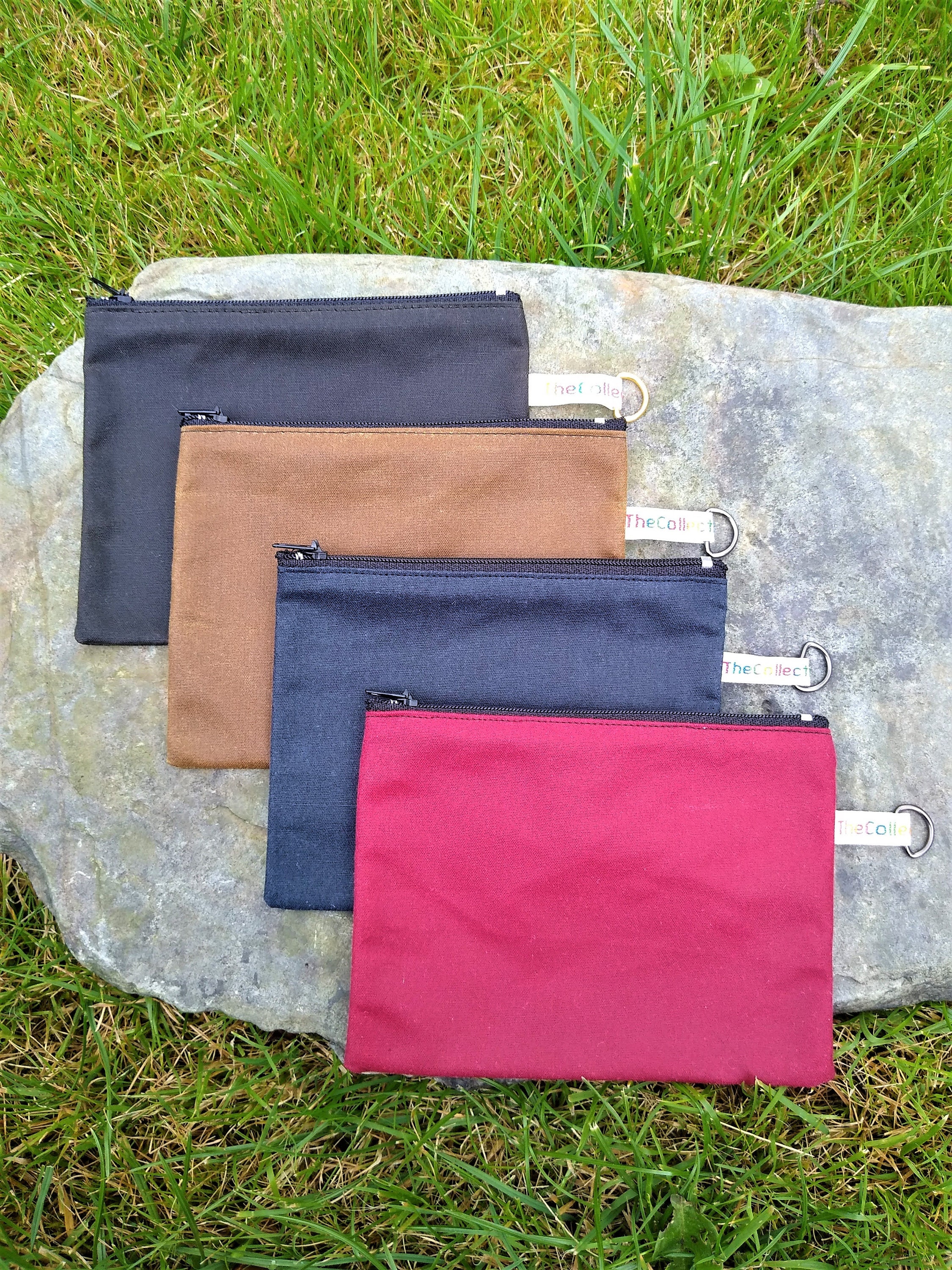 Cotton Wallet Tri Fold Velco Wallet Zipper Pockets Unisex Men's