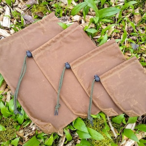 Waterproof Waxed Canvas Bag: Super Strong for Bushcraft & Outdoor Gear, Tan, 4 Sizes