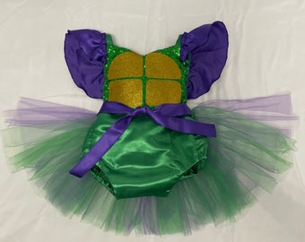 Ninja Turtle Inspired Romper / Ninja Turtle Costume / girl ninja turtle / Ninja turtle dress / Note: Headband and Accessories Not Included