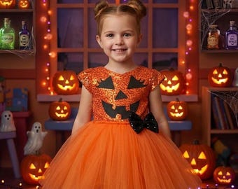 Cute Pumpkin Dress/baby pumpkin dress / Baby pumpkin costume /girl pumpkin / Note: Headband and Accessories Not Included