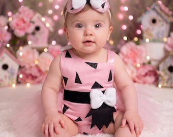 Pebbles Flinstone Tutu Romper / Note: Headband and Accessories Not Included