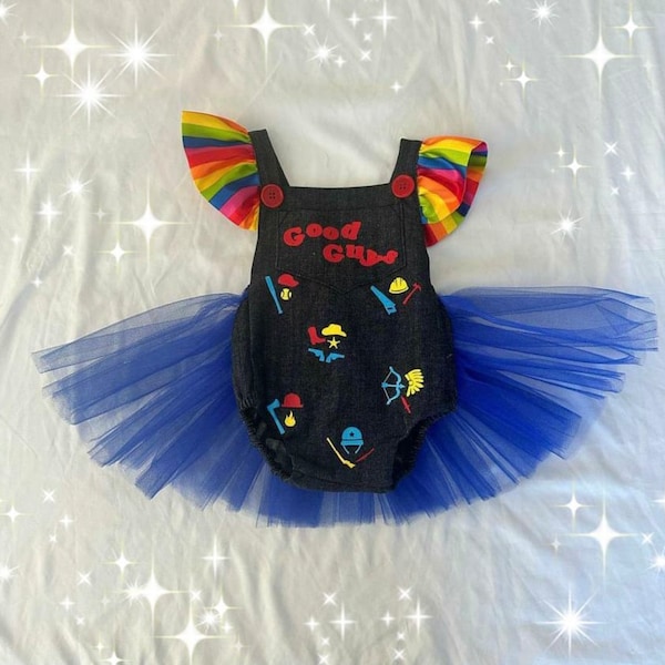 Girl Chucky Inspired Tutu Romper / Baby Girl Chucky Costume / Good Guys Doll Costume/Note: Headband and Accessories Not Included