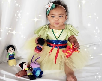 Mulan Inspired Tutu Dress / Mulan Costume / Mulan Dress/ Cakesmash outfit/ Note: Headband and Accessories Not Included