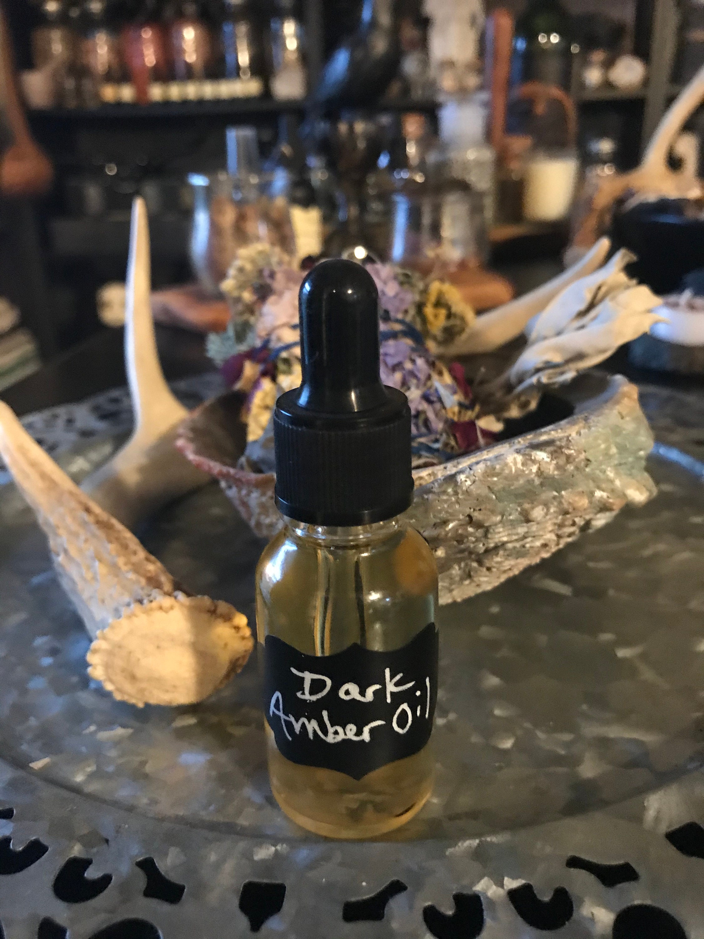 Amber Oil 15ml Created From Dark Amber Resin Incense Ritual Altar