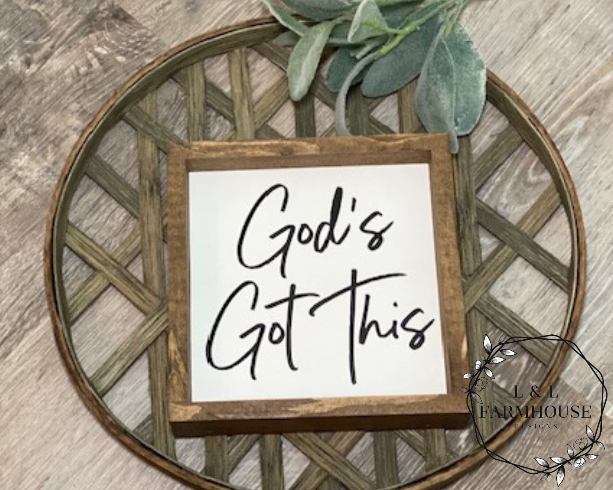 God's Got This Wood Sign, Farmhouse Christian Decor (6x6 In) - Etsy