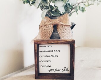 Letrero de verano, decoración de verano, cosas de verano, chanclas, días de piscina, letrero de granja, letrero de madera, letrero sarcástico, regalo para un amigo, conos de helado