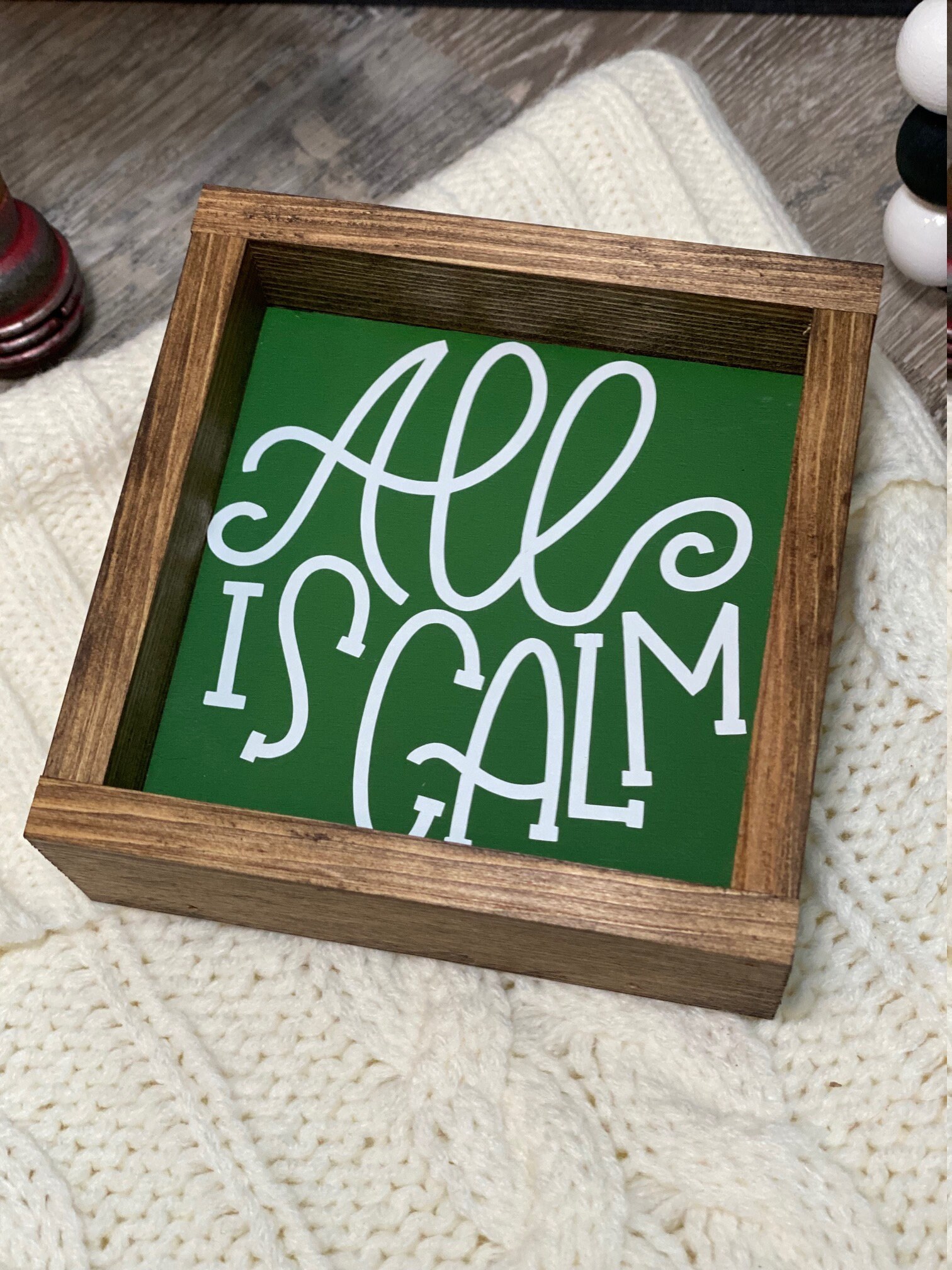 Mini Tiered Tray Wood Signs All is Calm Mini Wood Sign 4 X 4 Etsy