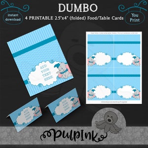Instant Download Dumbo Printable Package Blue Dumbo Party Decorations ...